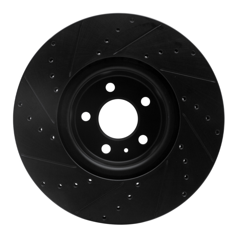 Audi S5 Brake Rotor (1) - Front Right - R1 Concepts - Drilled & Slotted - Black - `18-`25